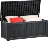 elvesmall 120 Gallon Outdoor Storage Deck Box, Large Resin Patio Storage for Outdoor Pillows, Garden Tools and Pool-Supplies