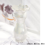 elvesmall  Ins Light Luxury Pearl White Nordic Simple Ceramic Dried Flower Vase Home Living Room Art Decoration Flower Arrangement