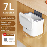 elvesmall  Wall Mounted Cabinet Trash Can with Lid Basket Storage Bucket Household Organization Rack Modern Home Bathroom Kitchen Trash Can