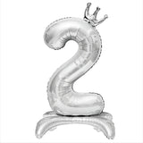 elvesmall  32 Inch White Crown Number Balloons 0-9 Digital Balloons For Birthday Party Anniversary Decoration Baby Shower Balloons