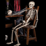 elvesmall  Halloween Movable Skeleton Fake Human Skull Bones Holidays Party Home Bar Decorations Haunted House Horror Props Ornament Toys