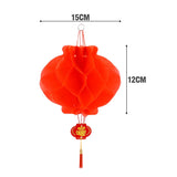 elvesmall  2Pcs Chinese Lanterns New Year Red Paper Lantern Honeycomb Hanging Lantern Hanging Decoration Wedding Party New Year Decorations