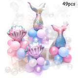 elvesmall Mermaid Balloon Garland Kit Mermaid Tail Purple Blue Balloons Mermaid Under The Sea Party Decor Girls Birthday Party Baby Shower