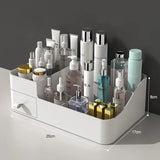 elvesmall Cosmetic storage box drawer style Makeup brush and lipstick compartment shelf Dressing table desktop organizer box