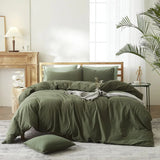 elvesmall  100% Knitted Cotton Comforter Cover Solid Color Duvet Cover Hotel Quality Luxury Bedding Set 1 Duvet Cover with 2 Pillowcases