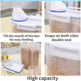 elvesmall 1Pc 2L Food Pail Plastic Storage Tank with Measuring Cup Container Moisture Proof Sealed Jar Supplies Accessories Storage Tank