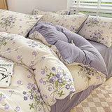 elvesmall Cute Strawberry Duvet Cover Set Floral Style with Flat Sheet Pillowcase No filler Queen Double Girls Boys Home Decor Bed Linens