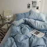 elvesmall  Bedding Set, AB Side Quilt Cover Bedding Linens Set, Duvet Cover Bed Sheets and Pillowcases, King Size Bedding Set