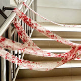 elvesmall 3m Halloween Bloody Cloth Strips Blood Gauze Bandage Haunted House Warning Isolation Belt Home Horror Party Scene Decor Props