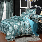 elvesmall Nordic Satin Jacquard Duvet Cover Set Luxury Flower Bedding Set Adlut Quilt Cover Pillowcases Sheet Twin Queen King Home Texiles