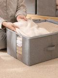 elvesmall  Closet Comforters Zipper Storage Box Wardrobe Clothes Organizers with Lid Fabric Cube Home Wardrobe Folding