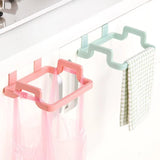 elvesmall Trash Rack Storage Garbage Bag Holder Cupboard Door Back Kitchen Garbage Rubbish Bag Cabinet Hanging Trash Rack Kitchen Orgnizer