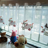 elvesmall Cute Hedgehog Mushroom Short Curtain for Small Window Embroidery Sheer Drape Kitchen Valance Partition