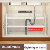 elvesmall  Shelf Under The Sink Flexible Layered Rack Cabinet Organizer Sundries Telescopic Holder Countertop Storage Rack Under Sink Shelf