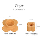 elvesmall Ceramic Candle Holder Pillar Candlesticks Holder for Centerpieces Wedding Decorations Flower Shape Minimal Candle Stick Holder