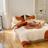 elvesmall -  Simple Flower 100% Slub Cotton Bedding Set King High-end Comfortable Air-Permeable Duvet Cover Set Cotton Comforter Bedding Sets