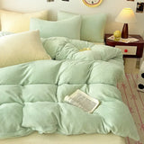 elvesmall 2024 New Milk Fleece Single Bedding Set Thickened Solid Color Warm 220x240 Double Use Quilt Cover Large Size Bedding for Winter