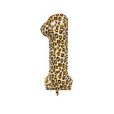 elvesmall  1Pcs 32 Inch Cheetah Leopard Print Digital Aluminum Film Balloon 1-9 digital Balloon Kids Jungle Safari Birthday Party Decoratio