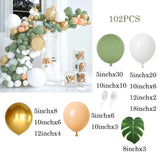 elvesmall Retro Avocado Green Balloons Garland Kit Arch Baby Shower Decor Sand White Balloon Arch Birthday Party Decoration Latex Globos