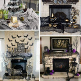 elvesmall  Black Creepy Cloth Spooky Fabric Cloth Festival Decor For Haunted House Horror Party Doorway Outdoors Decoration Hanging Pendant