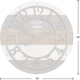 elvesmall Decoration for Home 16 X 2 X 16 in Wall Clock Multicolor Shabby Pallet Wall Clock Farmhouse Analog Bedroom Decor Clocks Garden