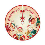 elvesmall 90cm Christmas Tree Skirt Red Rustic Snowflake Santa Claus Printed Xmas Tree Carpet Christmas Decor Mat New Year Decor For Home
