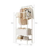 elvesmall Double Layered Clothes Rack Simple Multilayer Storage Locker Multifunctional Bedroom Thickened Double Rods Garment Rack