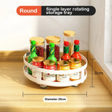 elvesmall  Rotatable Kitchen Storage Rack kitchen Accessories Spice Storage Rack Clean Storage 360 Degrees Rotatable Organizer Turntable