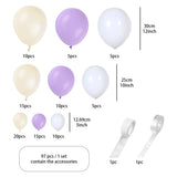 elvesmall 97pcs - White Purple Latex Balloon Arch Set Birthday, Wedding, Anniversary, Celebration, Party Decoration