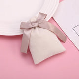 elvesmall 10pcs Beige Velvet Jewelry Packaging Pouches Bags Small Gift Ribbon Drawstring Bags Necklace Bracelet Earrings Storage Bag