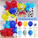 elvesmall 128/80pcs Dog Paw Print Balloon Garland Pink Blue Dog Bone Foil Balloons Boys Girls Birthday Party Decorationn Baby Shower