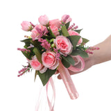 elvesmall  Bridal Bridesmaid Wedding Bouquet Roses Silk Artificial Holding Flowers Mariage Bouquet Wedding Accessories Festival Decorations