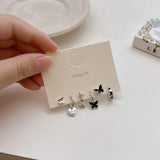 elvesmall Fashion New Delicate Elegant Butterfly Earrings Sets Simple Cute Korean Small Stud Earring for Women Girls Party Jewelry Gifts