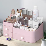 elvesmall Cosmetic storage box drawer style Makeup brush and lipstick compartment shelf Dressing table desktop organizer box