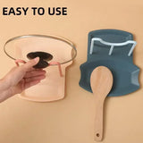 elvesmall  Spoon Rest Pot Lid Holder Removable Pot Cover Lid Rack Shelf Utensil Rest Organizer Storage Kitchen Tool