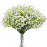 elvesmall 10PCS Gypsophila Artificial Flower White Pink Blue Baby Breath Plastic Bouquet For Home Decorative DIY Wedding Party Decoration