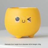 elvesmall  Ceramic Succulent Flower Pot, Cute Cartoon Ornaments, Green Plant, Simple Household Vase, Home Room Decoration