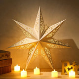 elvesmall 30-75cm Hollow Star Hanging Pendant Eid Mubarak Christmas Ramadan Decoration Islamic Muslim Party Decor Ramadan Kareem Gift