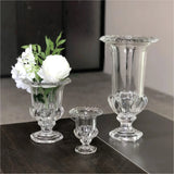 elvesmall  French Light Luxury Thick Crystal Glass Vase Bud Flower High Foot Series Fruit Bowl Fruit Bucket Fireworks Utensils Decoration