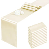 elvesmall  12PCS 30X275cm Sage Green Wedding Satin Table Runner Party Supply Christmas Home Dining Luxury Table Decoration 12" X 108"