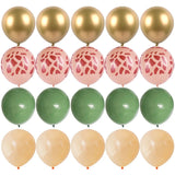 elvesmall 40pcs Green Balloons Set Chrome Metallic Confetti Ballon Jungle Safari Animal Birthday Party Decoration Wedding Balloon Garland