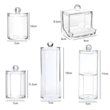 elvesmall Acrylic Makeup Organizer Cotton Swabs Containerwith Bamboo Lid Cosmetic Transparent Box Cotton Pad Organizer Jewelry Storage Box