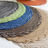 elvesmall 8PCS Decor Table Products Woven PlacematS Heat MATS  Round Tables  Placemats Coasters Party Wedding Home Decoration Props