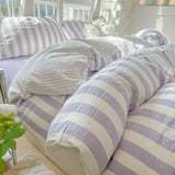 elvesmall Super Soft Washed Cotton Bed Four Piece Set, Summer Small Fresh Duvet Set, Three Piece Set, Dormitory