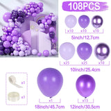 elvesmall Purple Gold Balloon Garland Arch Kit Birthday Party Decor Girl Baby Shower Latex Ballon Chain Wedding Party Decorations