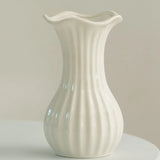 elvesmall White Modern Ceramic Vases Water-grown Flowers Dried Flowers Decorative Ornaments Living Room Table Ornaments Flower Ware North