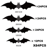 elvesmall Halloween Decoration 3D Black PVC Bat Halloween Party DIY Decor Wall Sticker Bar Room Halloween Party Scary Decos Props