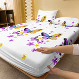 elvesmall Four Seasons Men and Women Simple Fashion Butterfly Print Sanding Bedspread Home Bedroom Hotel