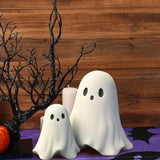 elvesmall Halloween Middle Finger Ghost Decoration Cute Ghost Statue For Home Fireplace Decor Smooth Body Enhance Festive Atmosphere
