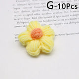 elvesmall 4.5cm Hand-knitted Flower Puff Flower Milk Cotton Wool Hand Hook Flower DIY Hairpin Clothing Accessory Shoes Hats Craft Supplies